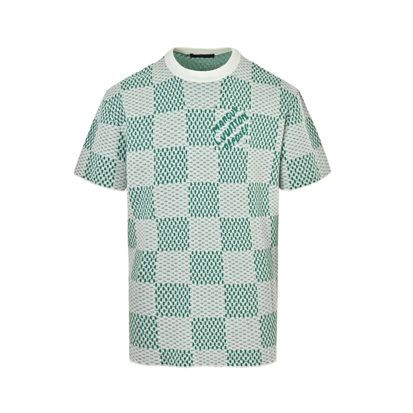 Louis Vuitton/Louis Vuitton checkerboard knitted jacquard short sleeves